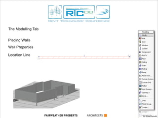 The Modelling Tab
Placing Walls
Wall Properties
Location Line
By Eldad AsoulinFAIRWEATHER PROBERTS ARCHITECTS
 