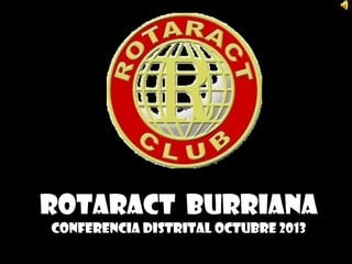 Rotaract Burriana
CONFERENCIA DISTRITAL OCTUBRE 2013

 