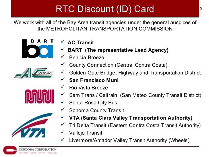 Bart Regional Transit Connection Discount Card Program