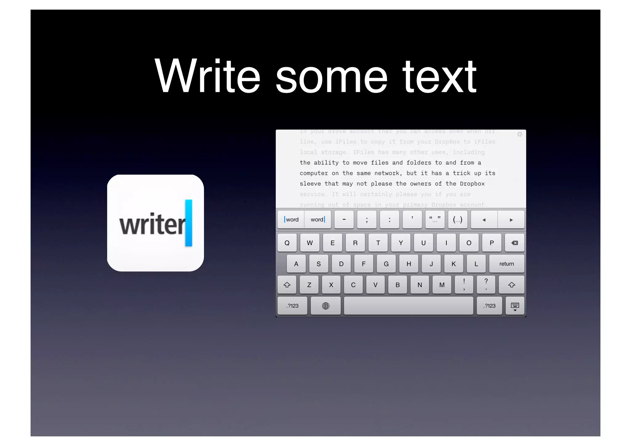 Write some text
 