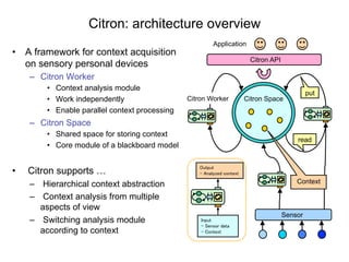 Citron: architecture overview
                                                          Application
•  A framework for con...
