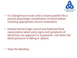 RTC SHOCK in trauma is dangerous and can kill | PPTX