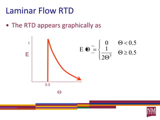Laminar Flow RTDThe RTD appears graphically as1E0.5