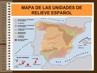 MAPA DE LAS UNIDADES DE
   RELIEVE ESPAÑOL
 
