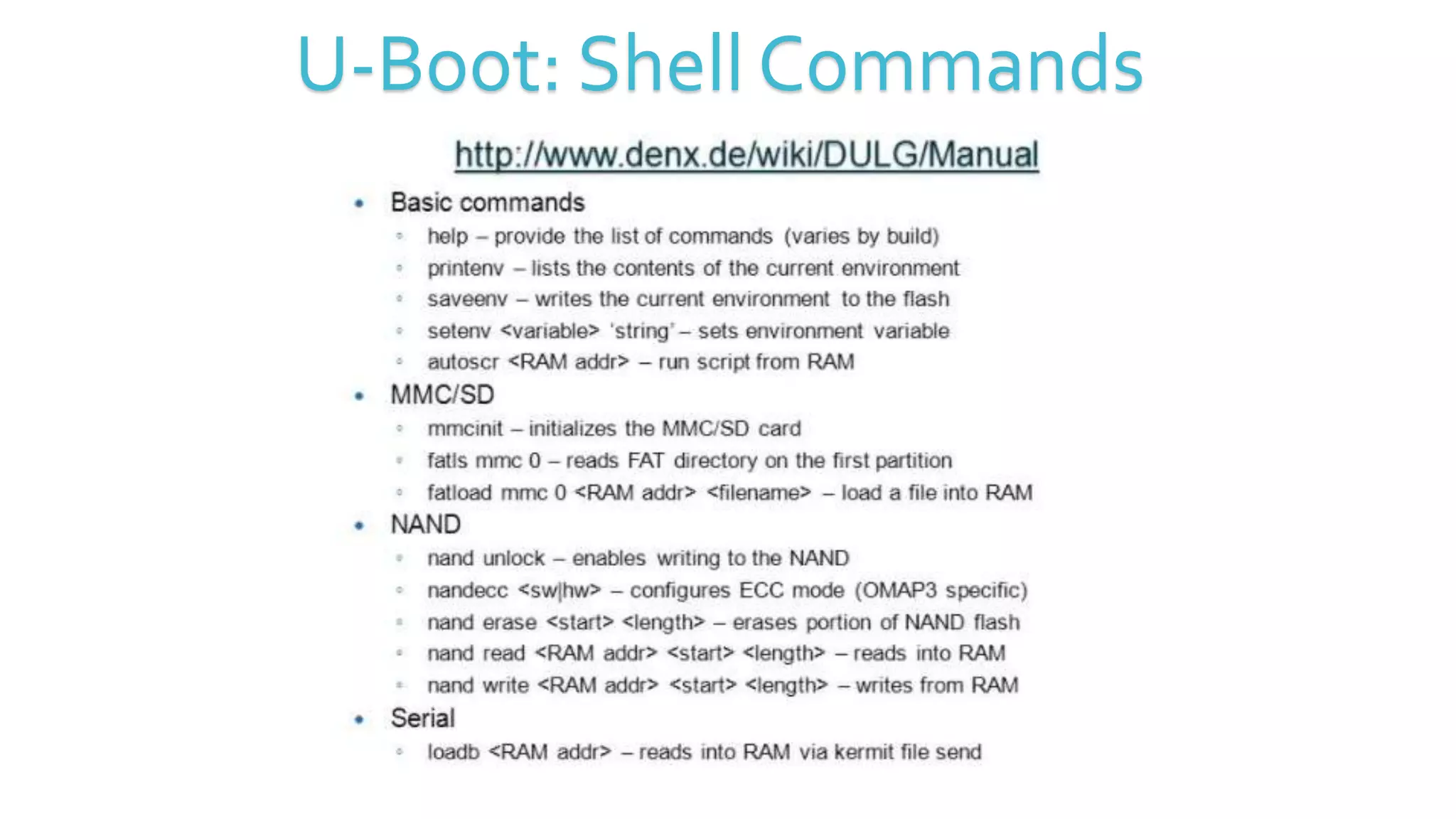 U-Boot: Shell Commands
 