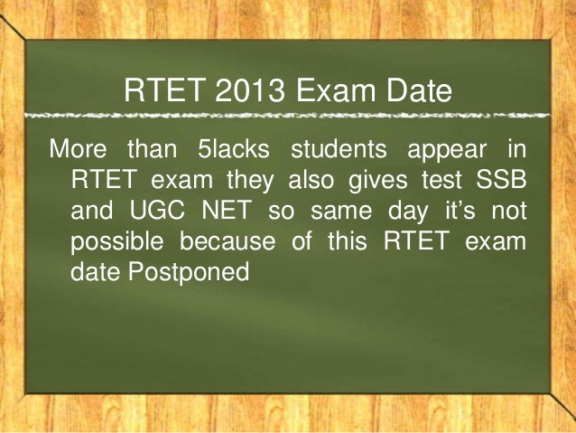 Rtet 2013 Exam Date Postponed, Rajasthan TET 2013 Exam Postponed