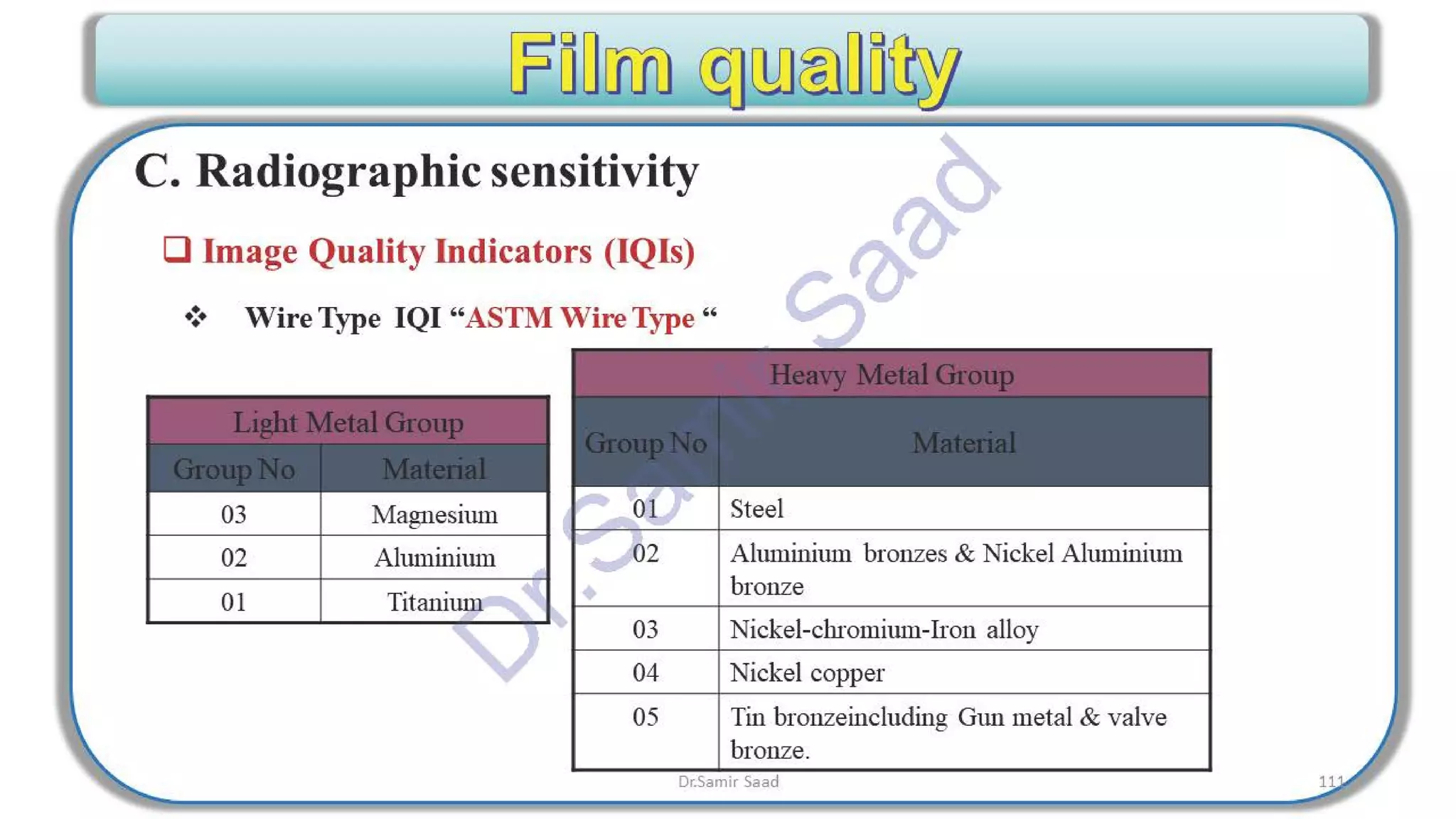 ASNT Radiographic Film Interpretation (RTFI) Notes-Dr. Samir Saad