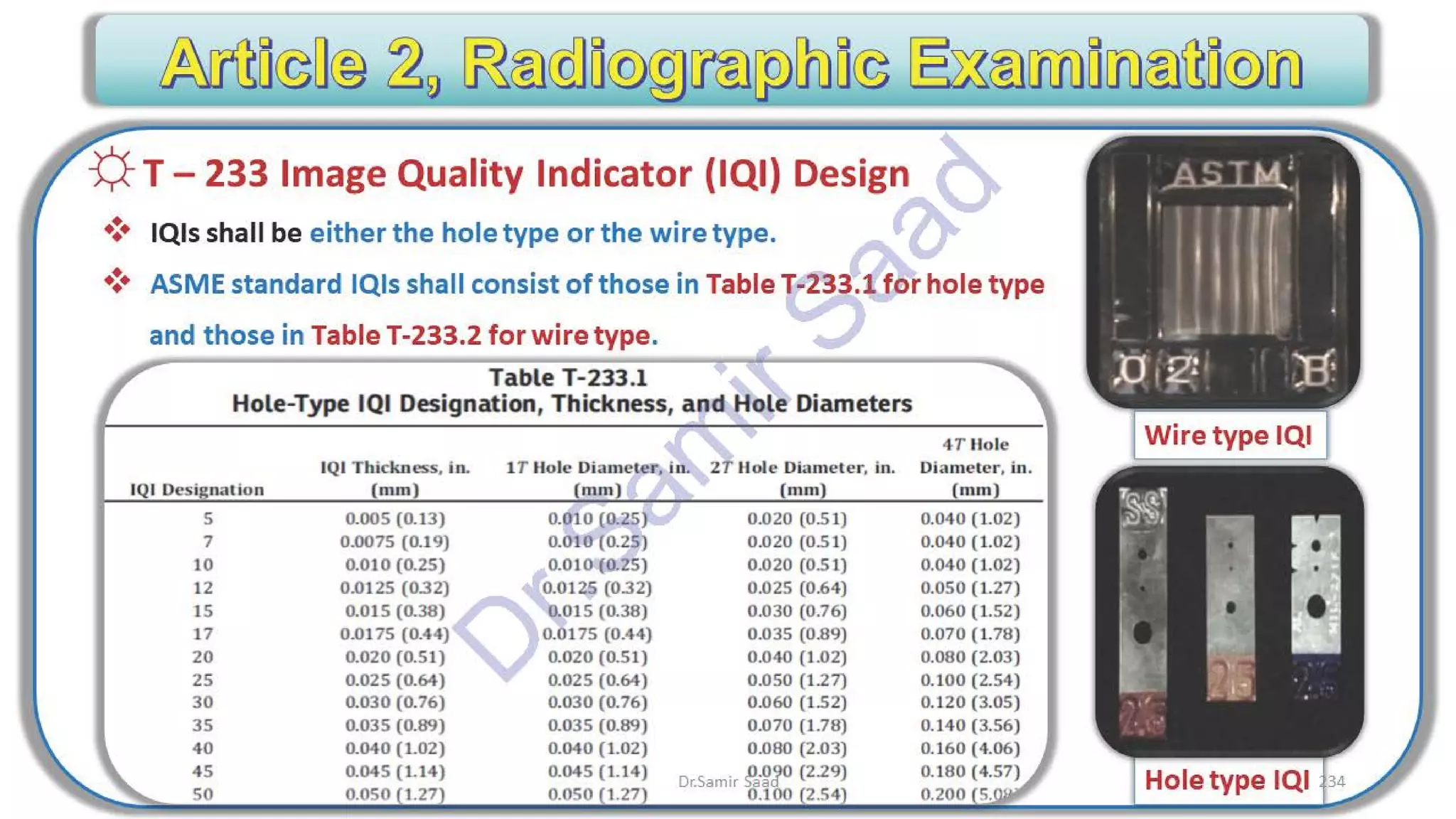 ASNT Radiographic Film Interpretation (RTFI) Notes-Dr. Samir Saad