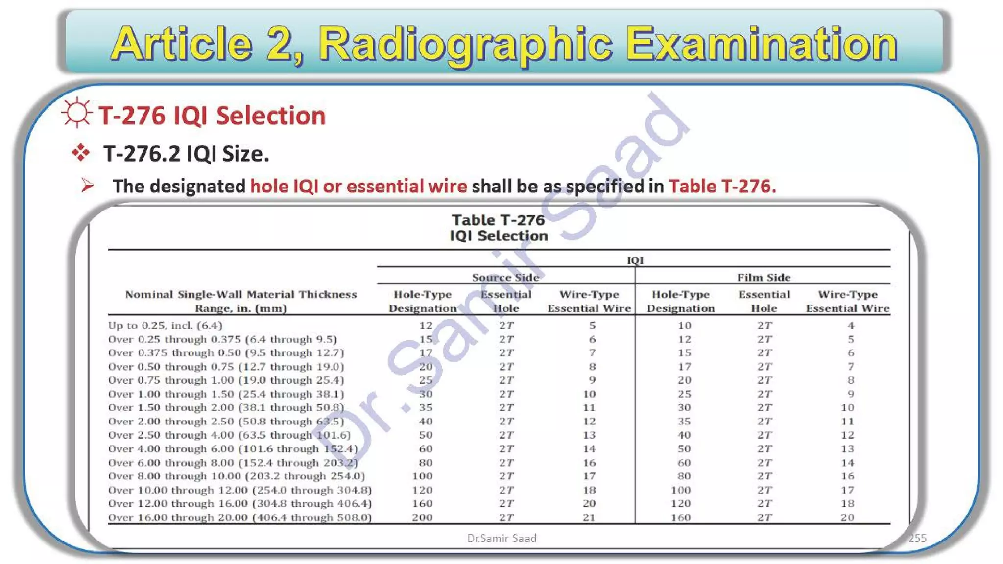 ASNT Radiographic Film Interpretation (RTFI) Notes-Dr. Samir Saad