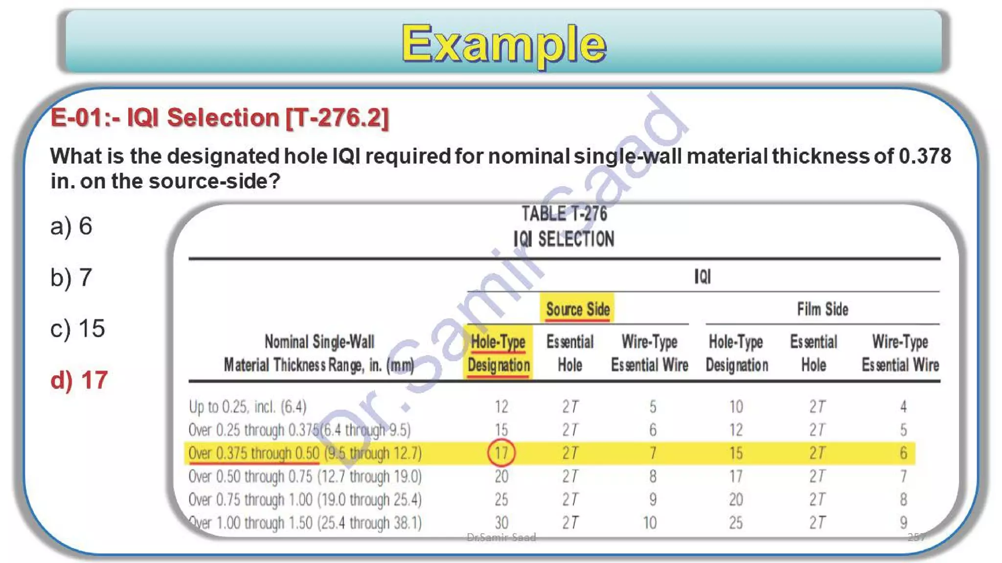 ASNT Radiographic Film Interpretation (RTFI) Notes-Dr. Samir Saad