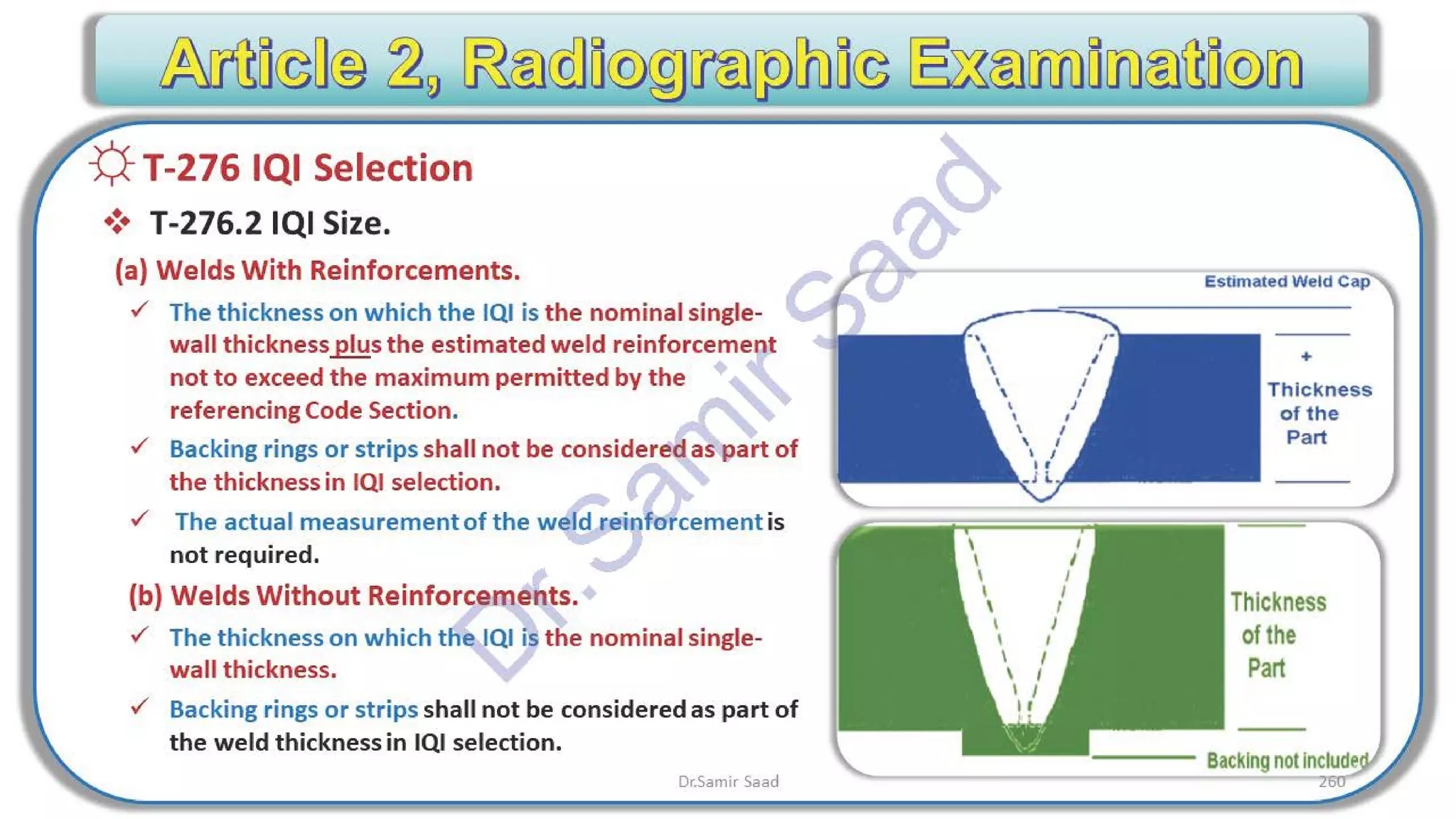 ASNT Radiographic Film Interpretation (RTFI) Notes-Dr. Samir Saad