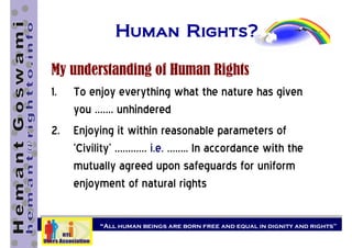 R T I and Human Rights - Hemant Goswami | PDF