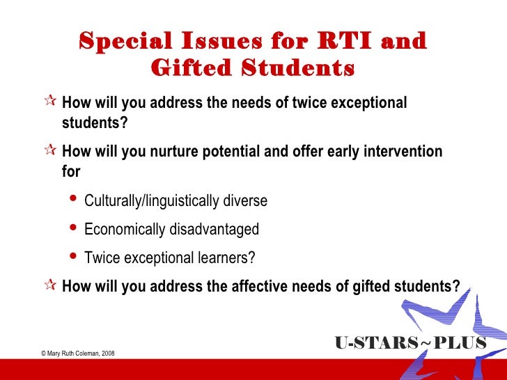 Rti And Gifted Students Coleman Ecu