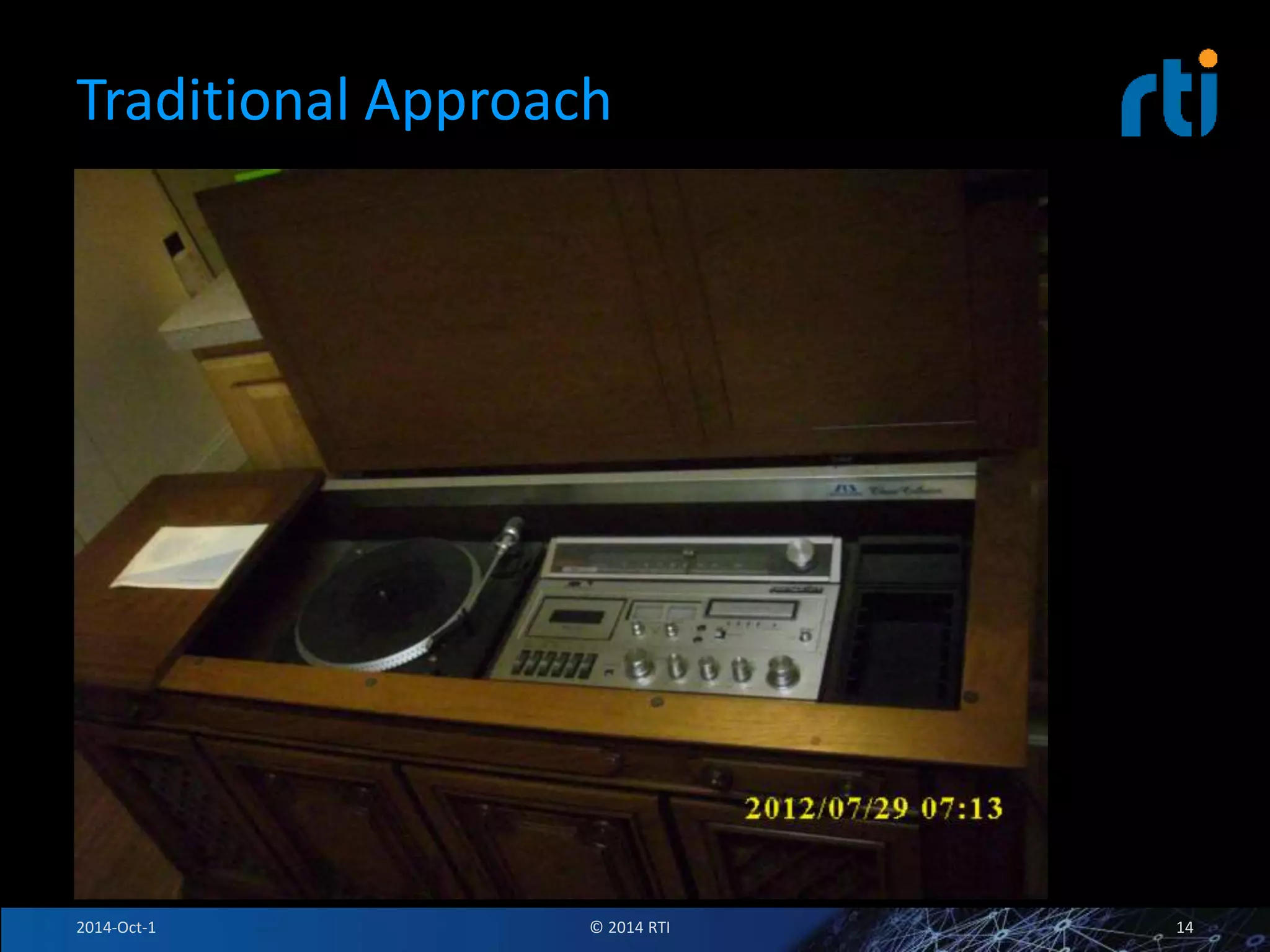 Traditional Approach 
2014-Oct-1 © 2014 RTI 14 
 