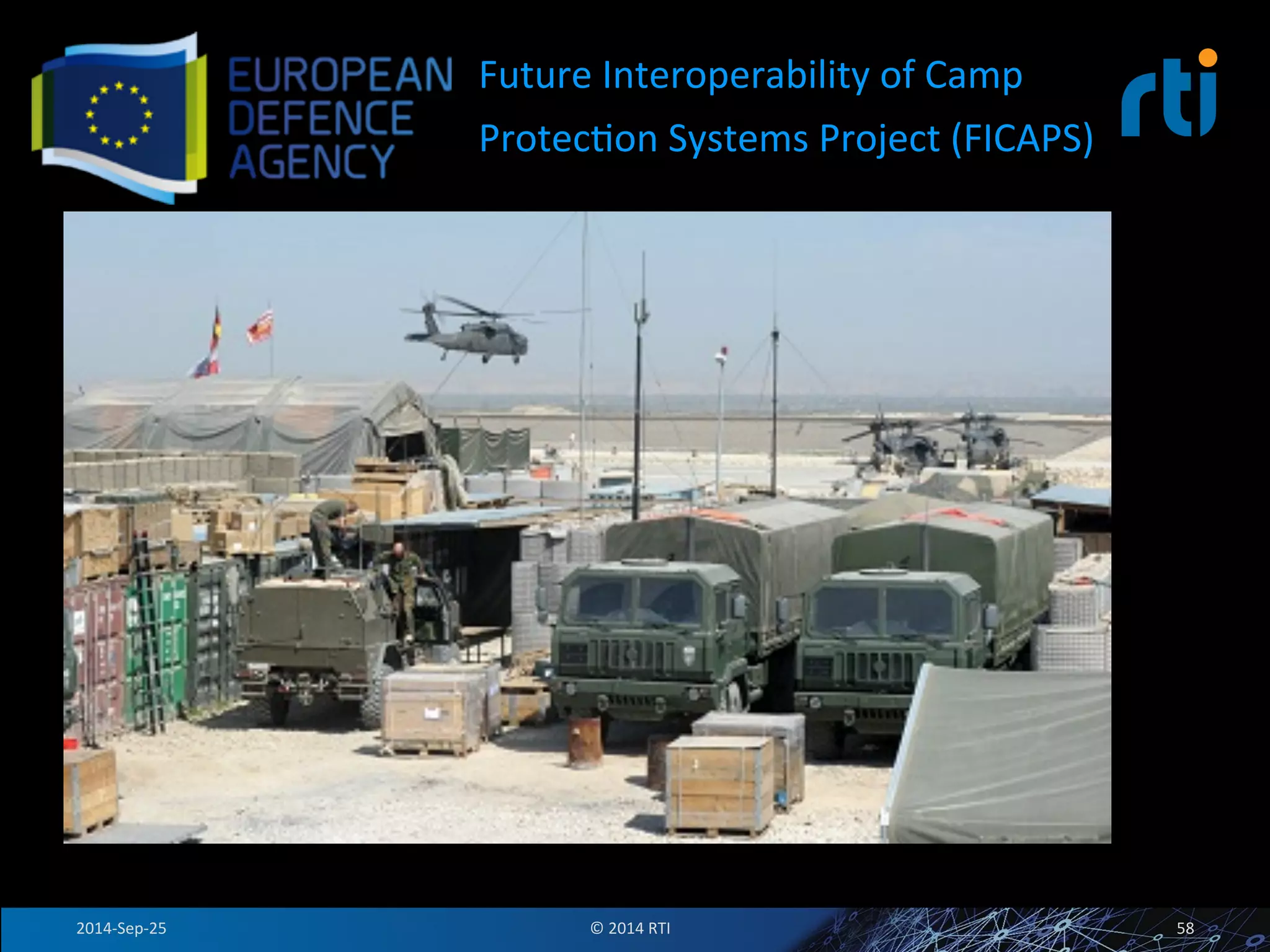 Future 
Interoperability 
of 
Camp 
ProtecFon 
Systems 
Project 
(FICAPS) 
2014-­‐Sep-­‐25 
© 
2014 
RTI 
58 
 