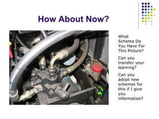 How About Now? What Schema Do You Have For This Picture? Can you transfer your learning? Can you adopt new schemes for this if I give you information? 