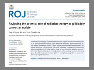 RADIATION THERAPY IN BILIARY TRACT CANCER | PPTX