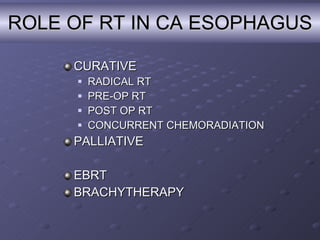RT in Ca Esophagus | PPT