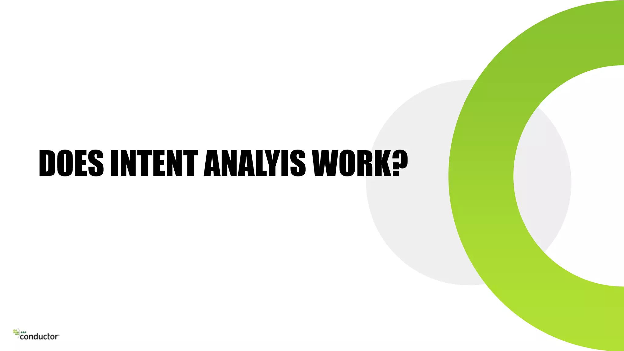 DOES INTENT ANALYIS WORK?
 