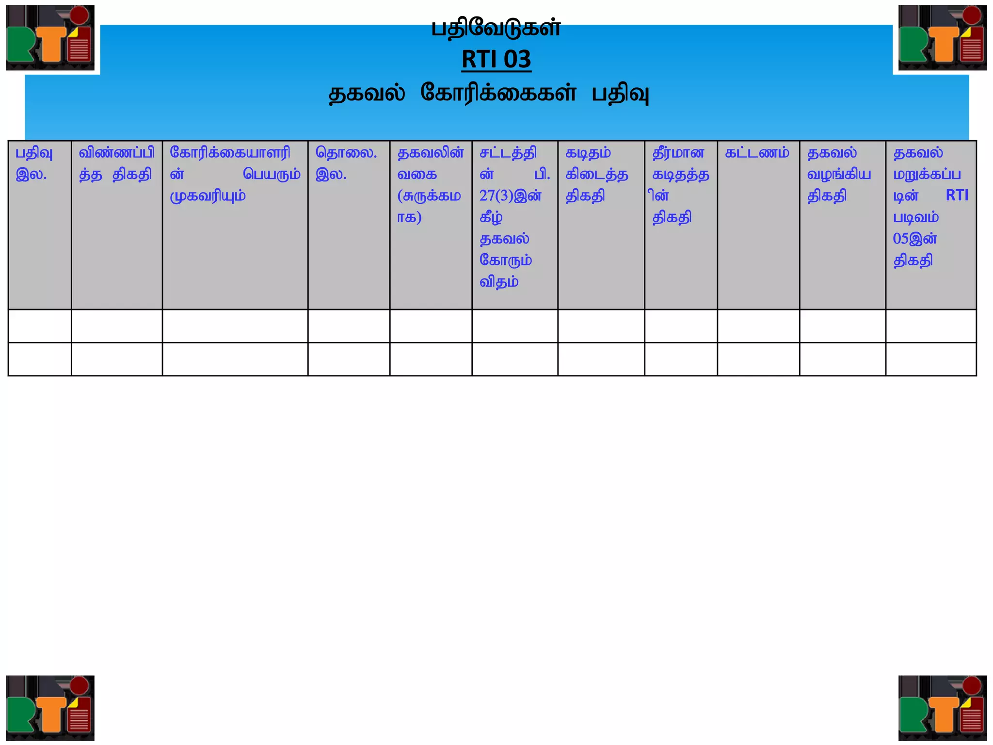gjpNtLfs;
gjpT
,y.
tpz;zg;gp
j;j jpfjp
Nfhupf;ifahsup
d; ngaUk;
KftupAk;
njhiy.
,y.
jftypd;
tif
(RUf;fk
hf)
rl;lj;jp
d; gp.
27(3),d;
fPo;
jfty;
NfhUk;
tpjk;
fbjk;
fpilj;j
jpfjp
jPu;khd
fbjj;j
pd;
jpfjp
fl;lzk; jfty;
toq;fpa
jpfjp
jfty;
kWf;fg;g
bd; RTI
gbtk;
05,d;
jpfjp
RTI 03
jfty; Nfhupf;iffs; gjpT
 