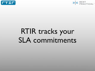 RTIR tracks your
SLA commitments
 