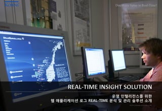 Discovery Value in Real-Time!
                                                        HTTP://WWW.KOPENS.COM




                       운영 인텔리전스를 위한
웹 애플리케이션 로그 REAL-TIME 분석 및 관리 솔루션 소개
                                            HTTP://WWW.KOPENS.COM

                      © 2012 KOPENS Inc. All Rights Reserved. Confidential and Proprietary.
 