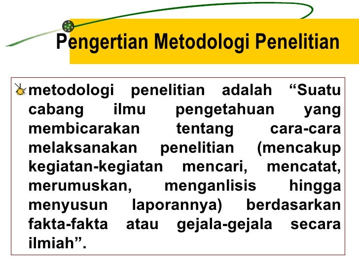 Makalah metodologi penelitian