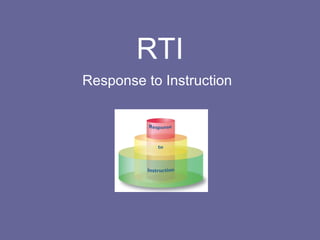 RTI
Response to Instruction
 