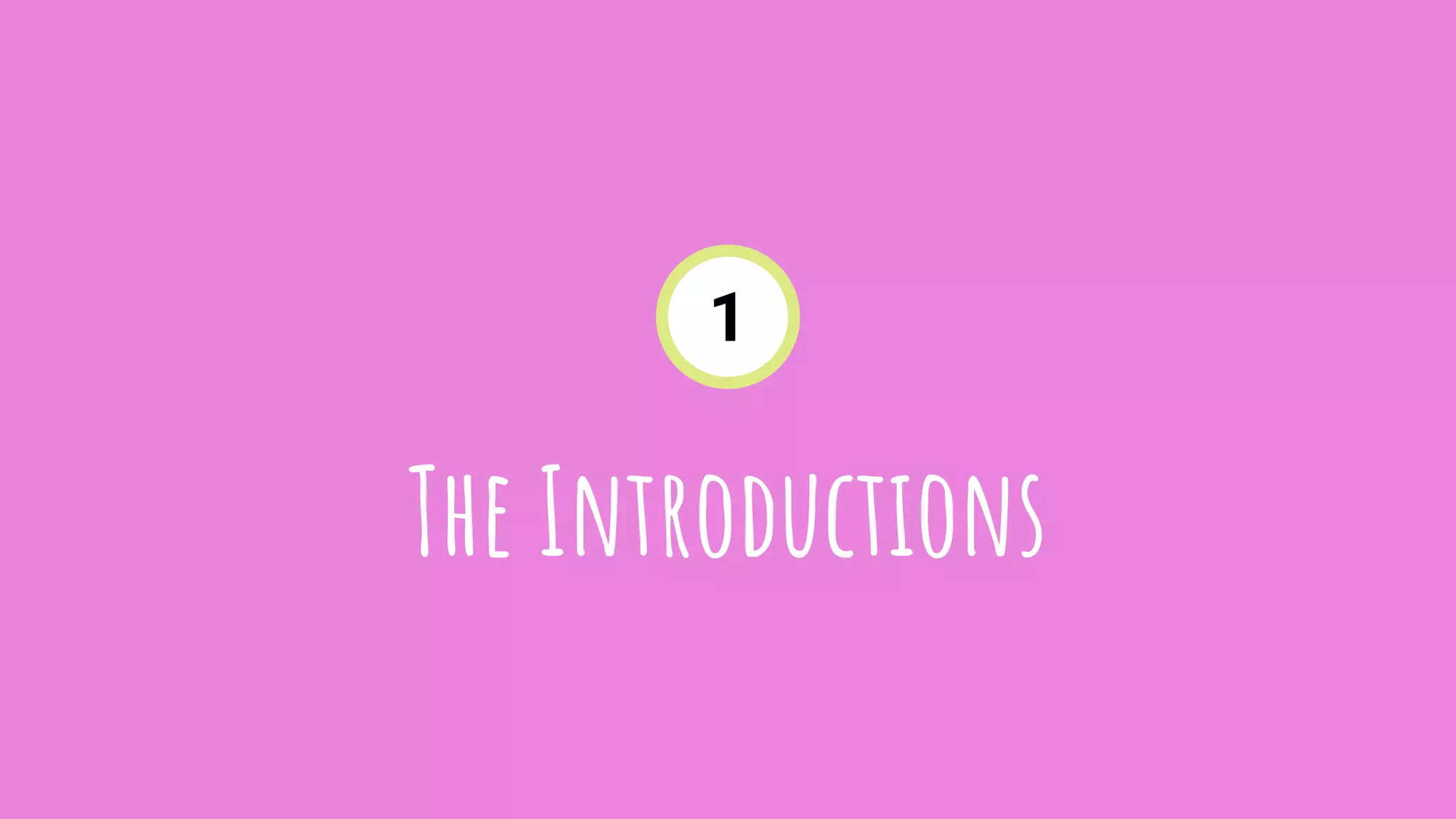 The Introductions
1
 