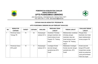 Rtl Program Tbc RTL PROG TB.docx ( rencana tindak lanjut proram TBC ) | DOCX