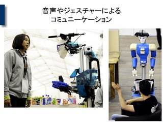 音声やジェスチャーによる
コミュニーケーション
 