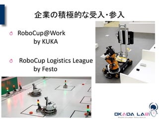 企業の積極的な受入・参入
RoboCup@Work
by KUKA
RoboCup Logistics League
by Festo
 
