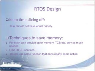 Tcb Rtos REAL TIME OPERATING SYSTEM | PPTX