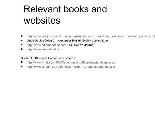 Real Time Operating Systems | PPT