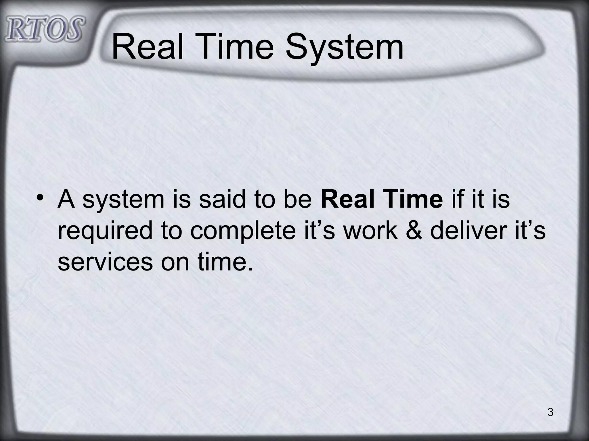 Real-Time Operating Systems | PPT