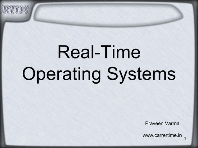 Real-Time Operating Systems | PPT