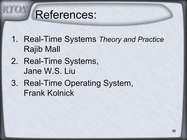 Real-Time Operating Systems | PPT