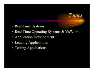 Real Time Operating System Concepts