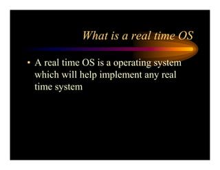 Real Time Operating System Concepts