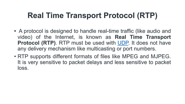 Real Time Transport Protocol | PPT