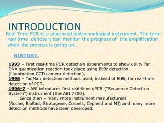 Introduction Real Time Pcr Real time PCR | PPTX