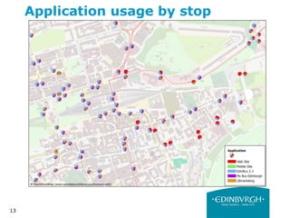13
Application usage by stop
 