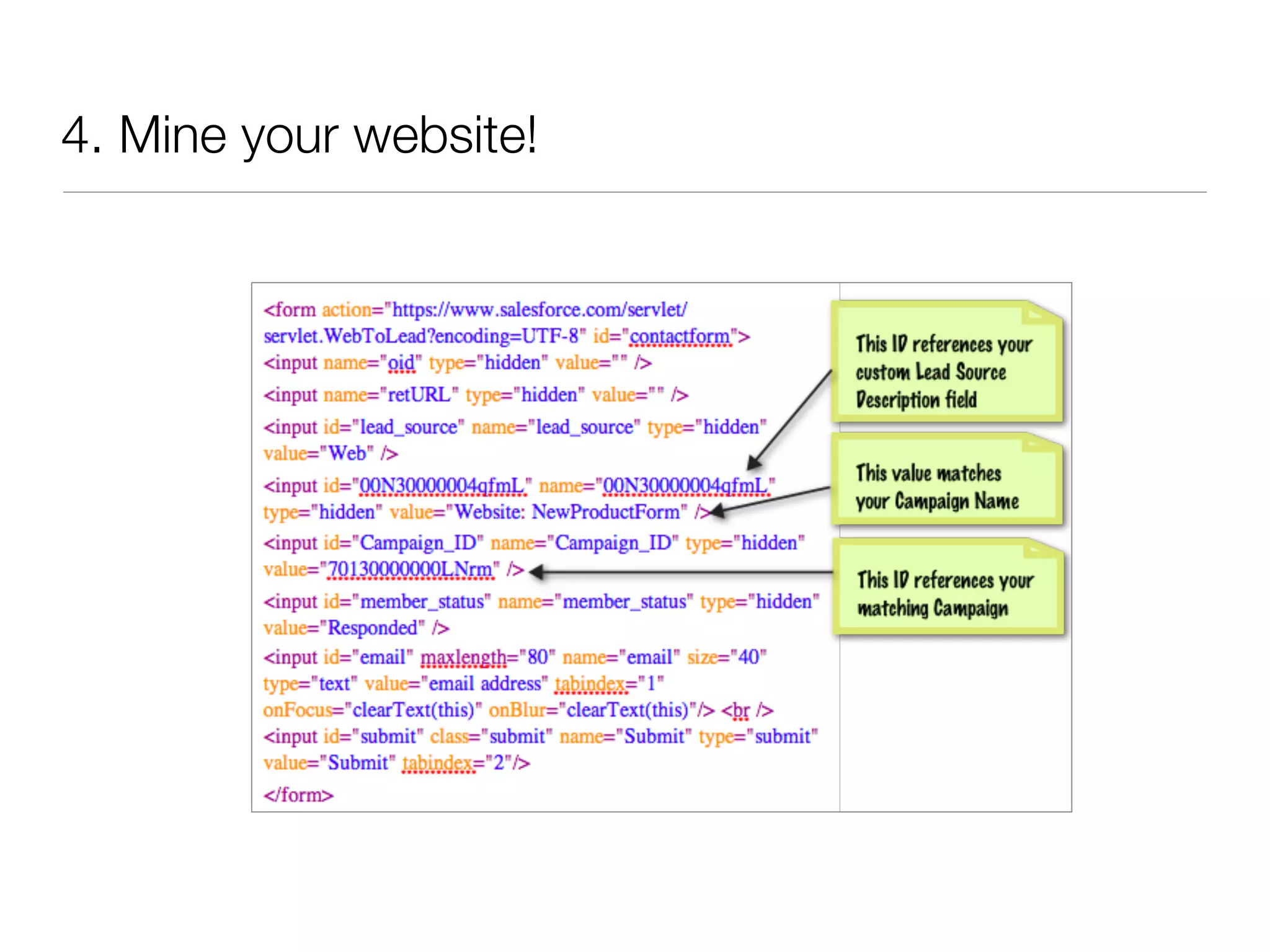 4. Mine your website!
 