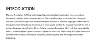 RTR FINAL PPT99.pdf LANGUAGE IDENTIFICATION OF MULTILINGUAL MACHINE ...