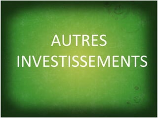 AUTRES INVESTISSEMENTS 