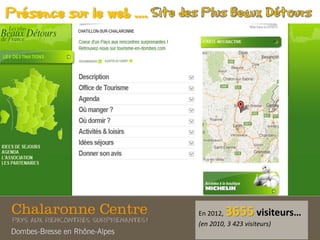 En 2012, 3655 visiteurs…
(en 2010, 3 423 visiteurs)
Présence sur le web ….
 