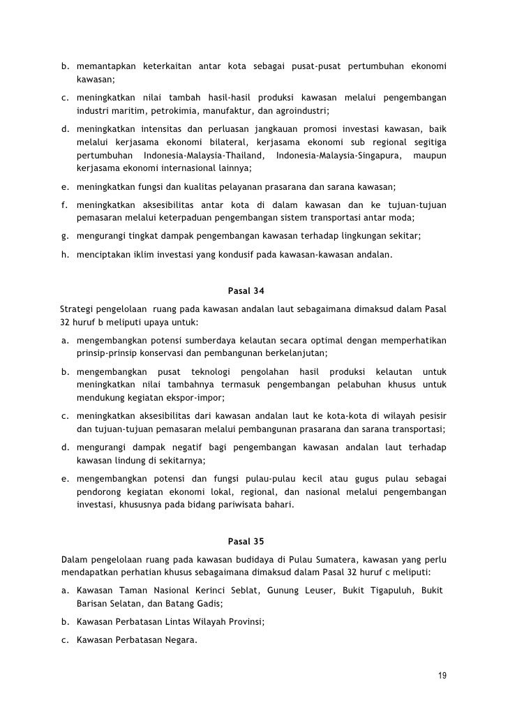 Rencana Tata Ruang Pulau Sumatera