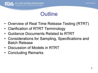 Rtrt Script Format Rtrt regulatory perspectiv on real time release testing 27-oct_2011 | PDF