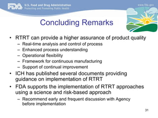 Rtrt Script Format Rtrt regulatory perspectiv on real time release testing 27-oct_2011 | PDF