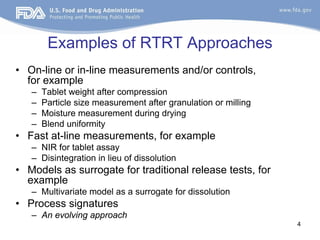 Rtrt regulatory perspectiv on real time release testing 27-oct_2011 | PPT